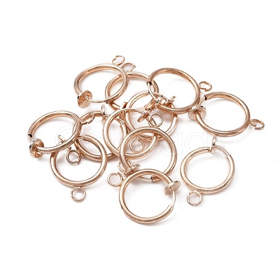 Brass Clip-on Earring Findings FIND-WH0044-27RG-1