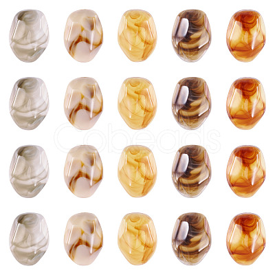 20Pcs 5 Colors Opaque Resin Cabochons RESI-TA0004-31-1