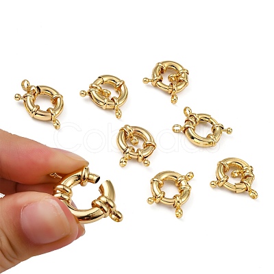 Rack Plating Brass Spring Ring Clasps X-KK-D399-A-G-NF-1