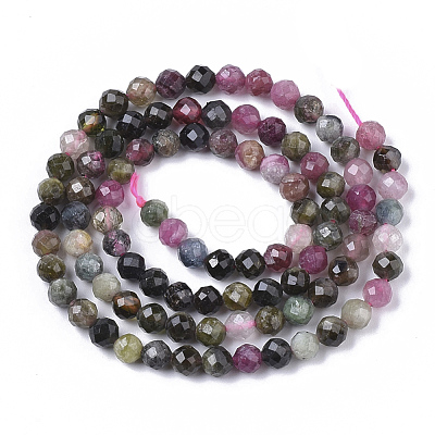 Natural Multicolor Tourmaline Beads Strands G-S361-4mm-017-1