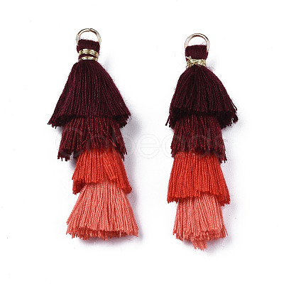 Polycotton(Polyester Cotton) Layered Tassel Big Pendant Decorations FIND-T052-16-12-1