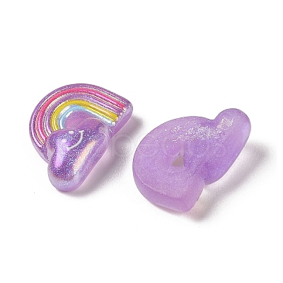 Glitter Plated Resin Cabochons LS-RESI-H163-07D-1