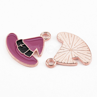 Light Gold Tone Alloy Enamel Pendants ENAM-T018-19A-1