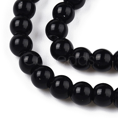 Opaque Solid Color Glass Beads Strands GLAA-T032-P8mm-01-1