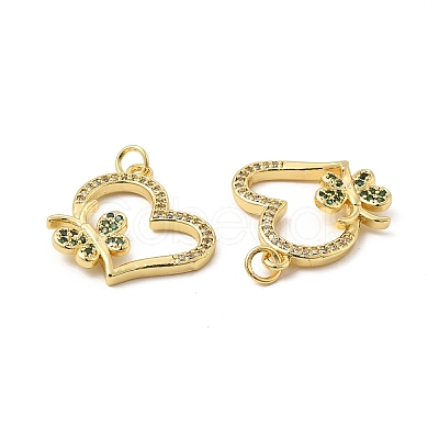 Brass Micro Pave Cubic Zirconia Pendants KK-E068-VB194-1