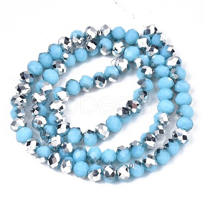 Electroplate Opaque Glass Beads Strands EGLA-A034-P6mm-M19-1