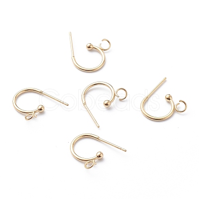 304 Stainless Steel Half Hoop Earrings STAS-Z028-B02-G-1