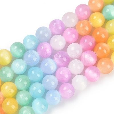 Macaron Color Natural Selenite Beads Strands G-F780-A01-02-1