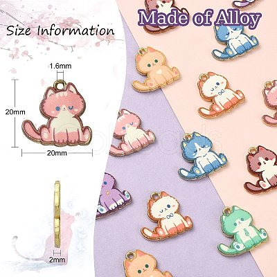 16Pcs 8 Styles Alloy Enamel Pendants ENAM-CJ0004-93-1
