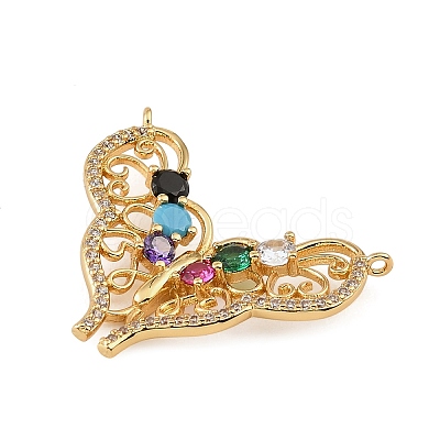Brass Pave Cubic Zirconia Connector Charms CU-CBAF17A-14G-1