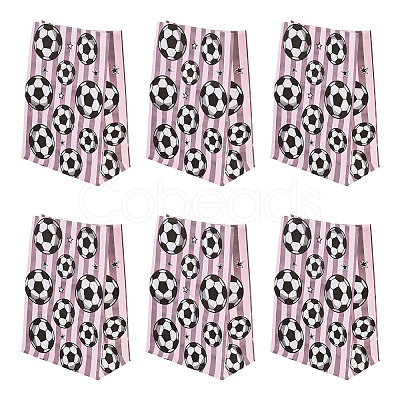 15Pcs Football Print Paper Cady Bags ABAG-TA0002-33A-1