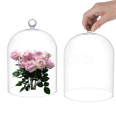 Glass Cloche Dome Covers AJEW-WH0460-033B-1