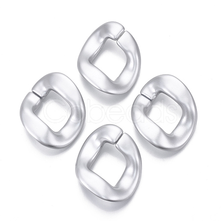 Spray Painted CCB Plastic Linking Rings CCB-R104-01B-03-1
