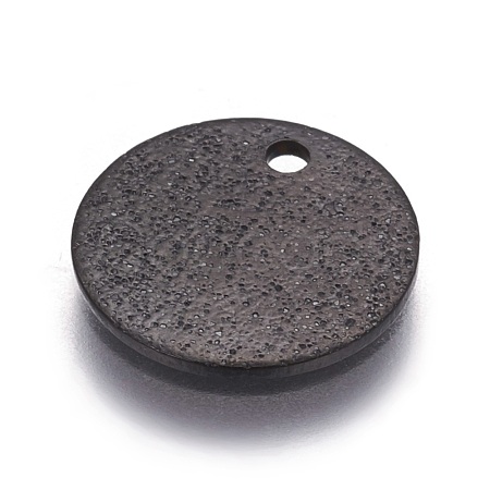 304 Stainless Steel Textured Pendants STAS-I098-01-15mm-B-1