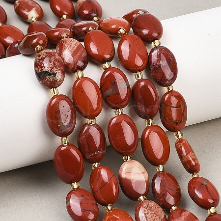 Natural Red Jasper Beads Strands G-H005-A18-02-1