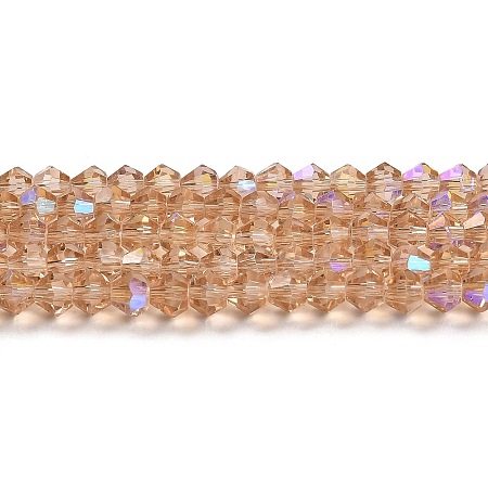 Transparent Electroplate Glass Beads Strands EGLA-A039-T2mm-L12-1