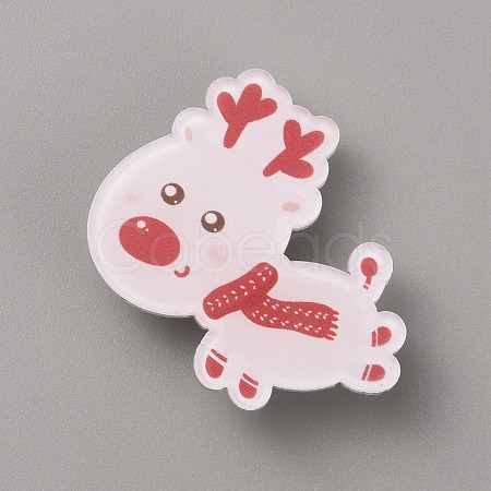 Christmas Acrylic Brooch Pin JEWB-WH0030-12F-1
