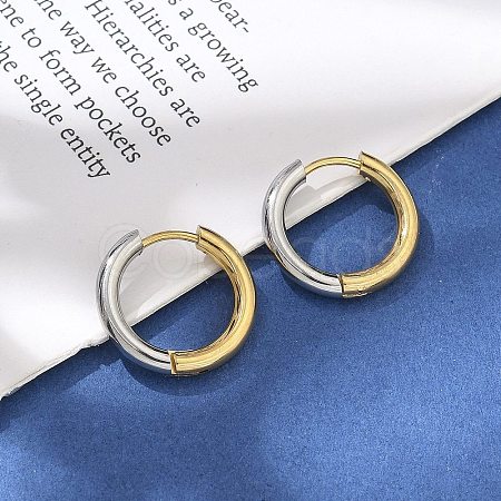 Ion Plating(IP) 304 Stainless Steel Hoop Earrings for Women EJEW-A119-13GP-01-1