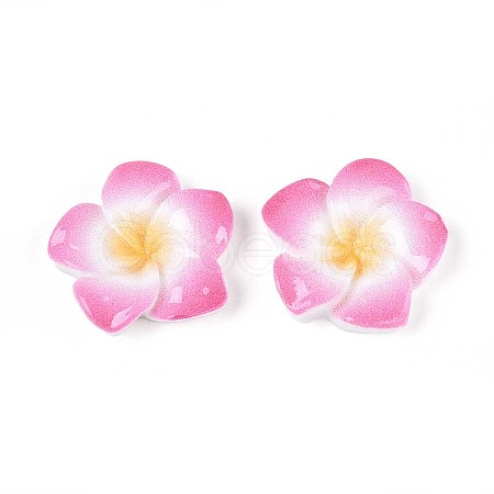 Plumeria Flower Opaque Resin Cabochons CRES-T025-30D-02-1