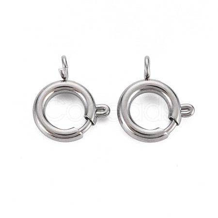 Non-Tarnish 304 Stainless Steel Spring Ring Clasps STAS-N095-049P-1