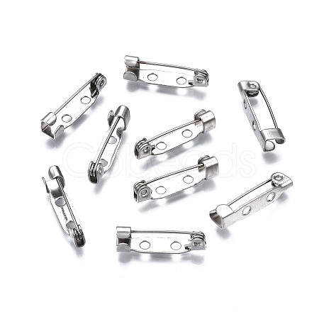 Tarnish Resistant 201 Stainless Steel Brooch Pin Back Safety Catch Bar Pins STAS-S117-021B-1