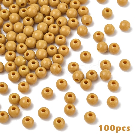 100Pcs Opaque Acrylic Beads MACR-YW0003-84E-1