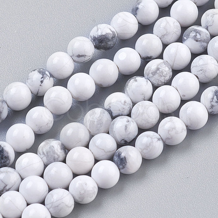 Natural Howlite Beads Strands TURQ-G091-8mm-1