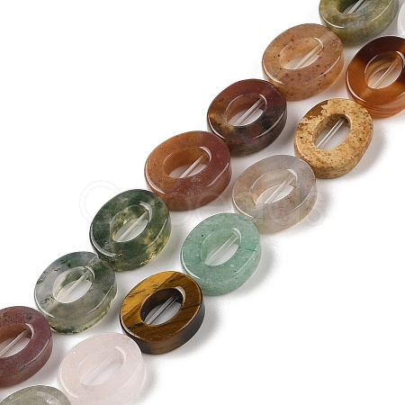 Natural & Synthetic Mixed Gemstone Beads Strands G-M439-A19-01-1