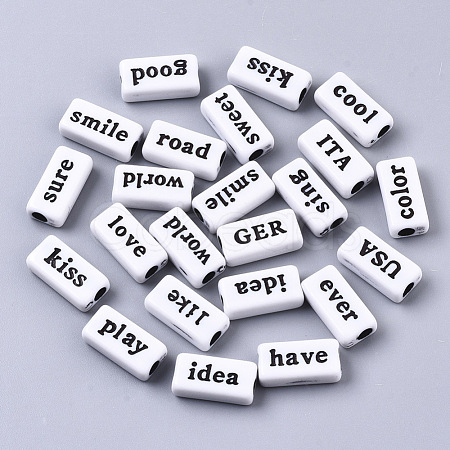 Opaque Spray Painted Acrylic Beads MACR-N008-23A-1