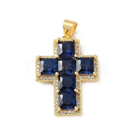 Brass Pave Cubic Zirconia Pendants CU-CBA03AF-17G-01-1