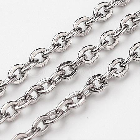 Tarnish Resistant 304 Stainless Steel Cable Chains CHS-K002-02-3.5mm-1