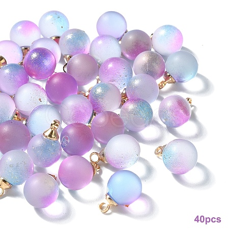 40Pcs Transparent Spray Painted Glass Charms GLAA-YW0003-89A-1