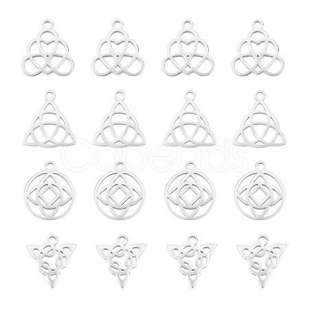 16Pcs 4 Styles 316 Surgical Stainless Steel Charms STAS-UN0058-25-1