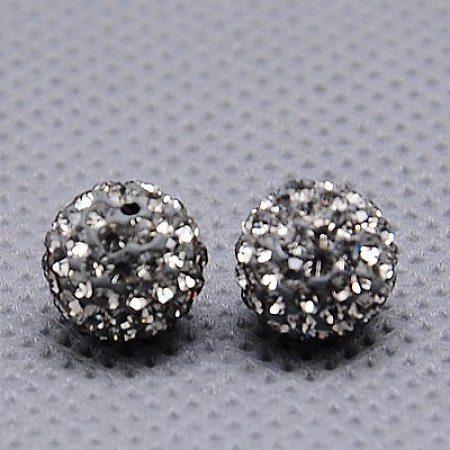 Round Polymer Clay Czech Glass Rhinestone Beads RB-D289-8mm-215-1