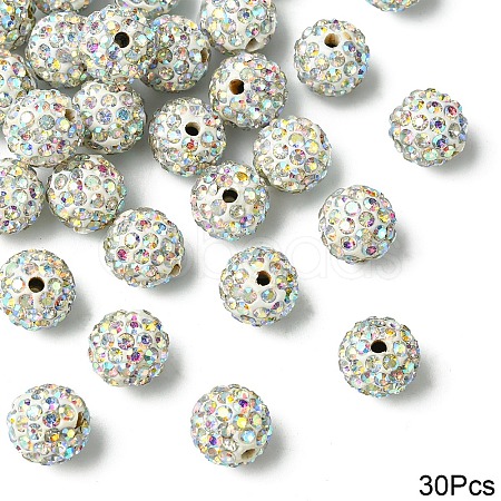 30Pcs Polymer Clay Rhinestone Beads RB-YW0001-26A-1