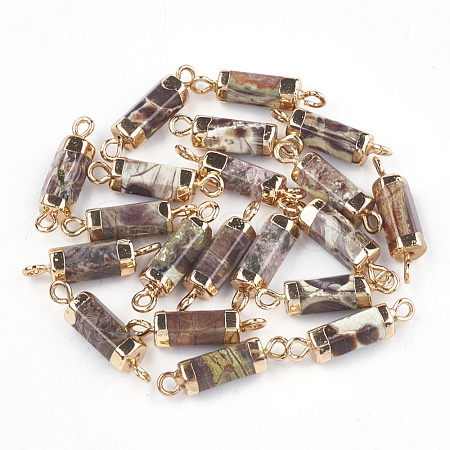 Electroplate Natural Ocean Jasper Links connectors X-G-S344-01C-1