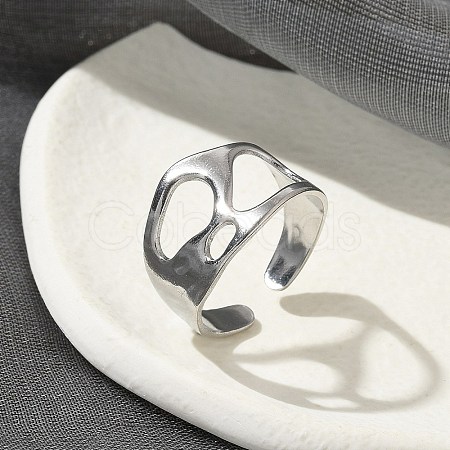 304 Stainless Steel Open Cuff Rings for Unisex RJEW-Q003-03P-1