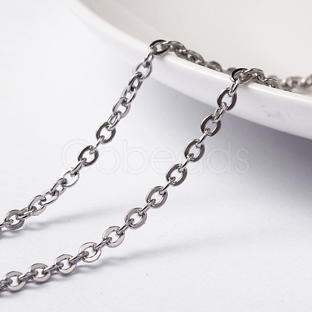 Tarnish Resistant 304 Stainless Steel Cable Chains CHS-L014-16P-1