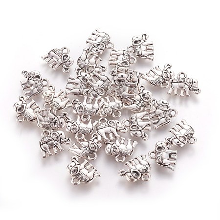 Vintage Elephant Charms PALLOY-ZN-47017-AS-FF-1