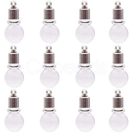 Round Transparent Glass Wishing Pendants GLAA-PH0007-21P-1