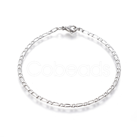Tarnish Resistant 304 Stainless Steel Figaro Chain Bracelets BJEW-E369-05P-1