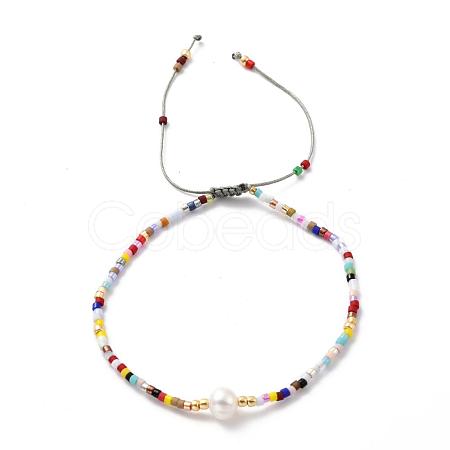 Adjustable Nylon Cord Braided Bead Bracelets BJEW-P256-B14-1