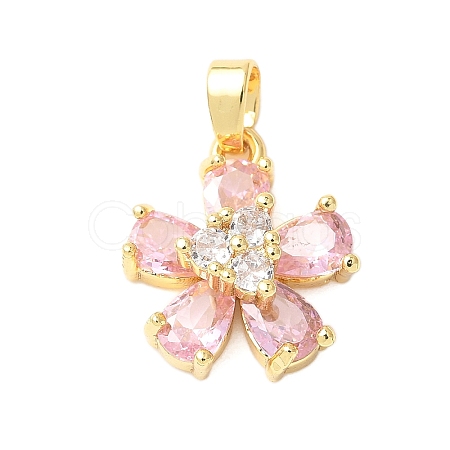 Brass Micro Pave Cubic Zirconia Pendants KK-D357-12A-G-1