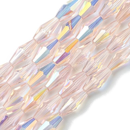 Transparent Electroplate Glass Beads Strands GLAA-K064-05A-AB02-1
