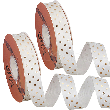 Gold Stamping Polka Dot Polyester Printed Ribbon OCOR-CY0003-70-1