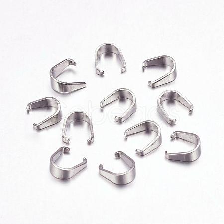 Tarnish Resistant 201 Stainless Steel Snap on Bails STAS-F117-16P-2.5x5.5-1