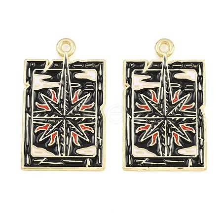 Alloy with Black Enamel Pendants AL-CBA2919-02G-08-1