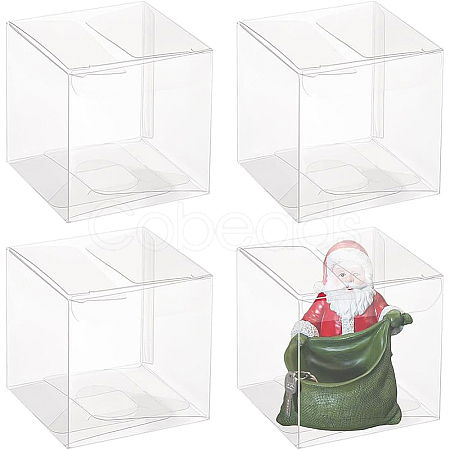 Transparent Plastic PET Box Gift Packaging CON-WH0052-6x6cm-1