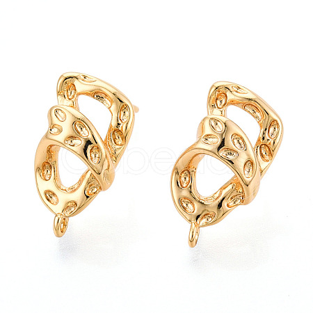 Brass Stud Earring Findings X1-KK-N263-17G-1