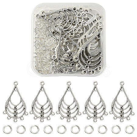 20Pcs Tibetan Style Alloy Rhinestone Connector Settings FIND-YW0003-27-1